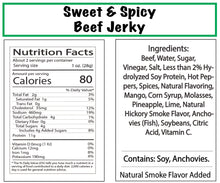 sweet and spicy beef jerky bags