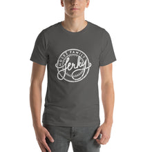 gray beef jerky shirt front